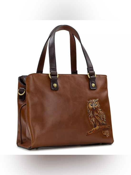 Patricia Nash Handbags - Patricia Nash Moggie Leather Satchel Owl Embroidery Tote Crossbody Rare